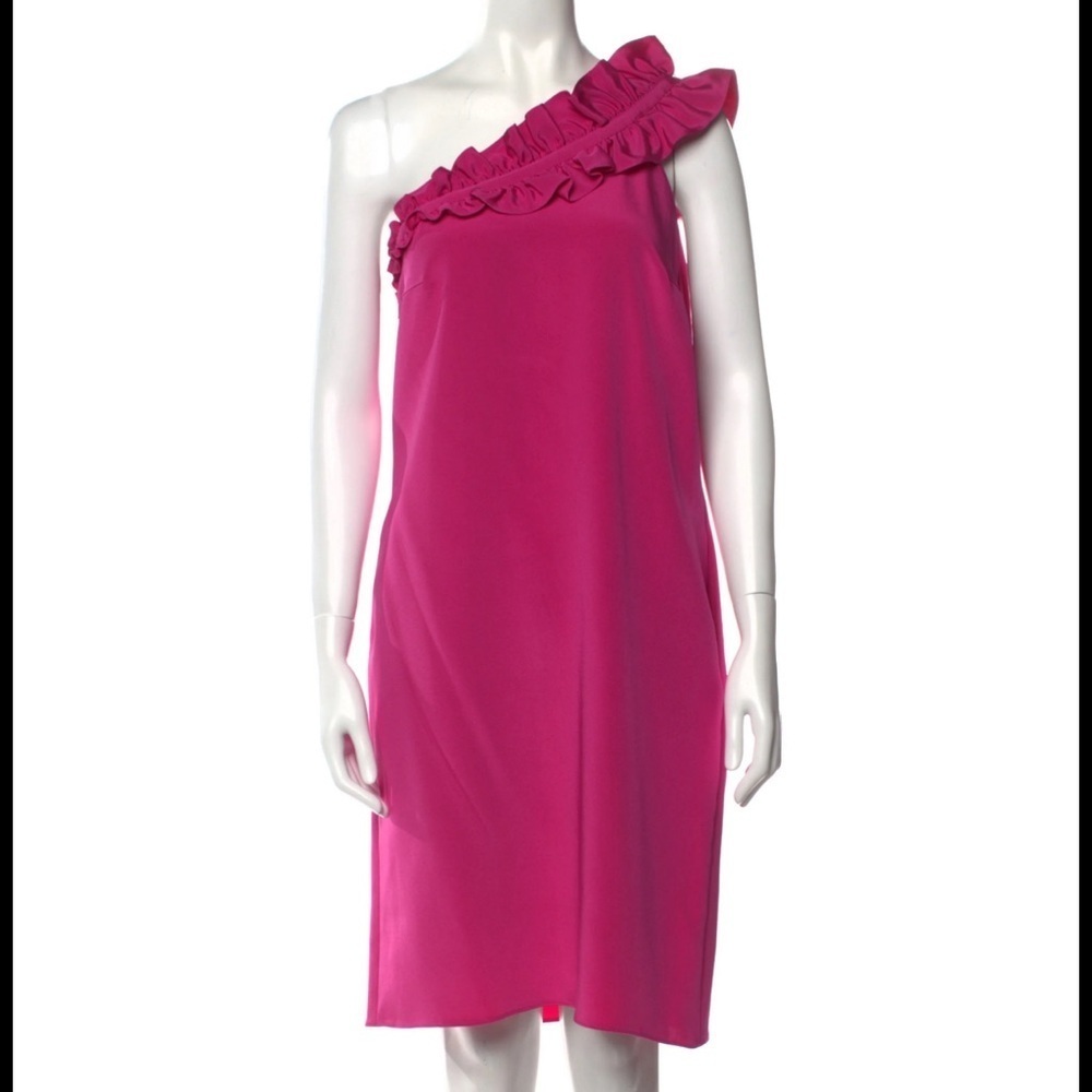JayGodfrey Size 8 Hot Pink One Shoulder Cocktail Party Dress